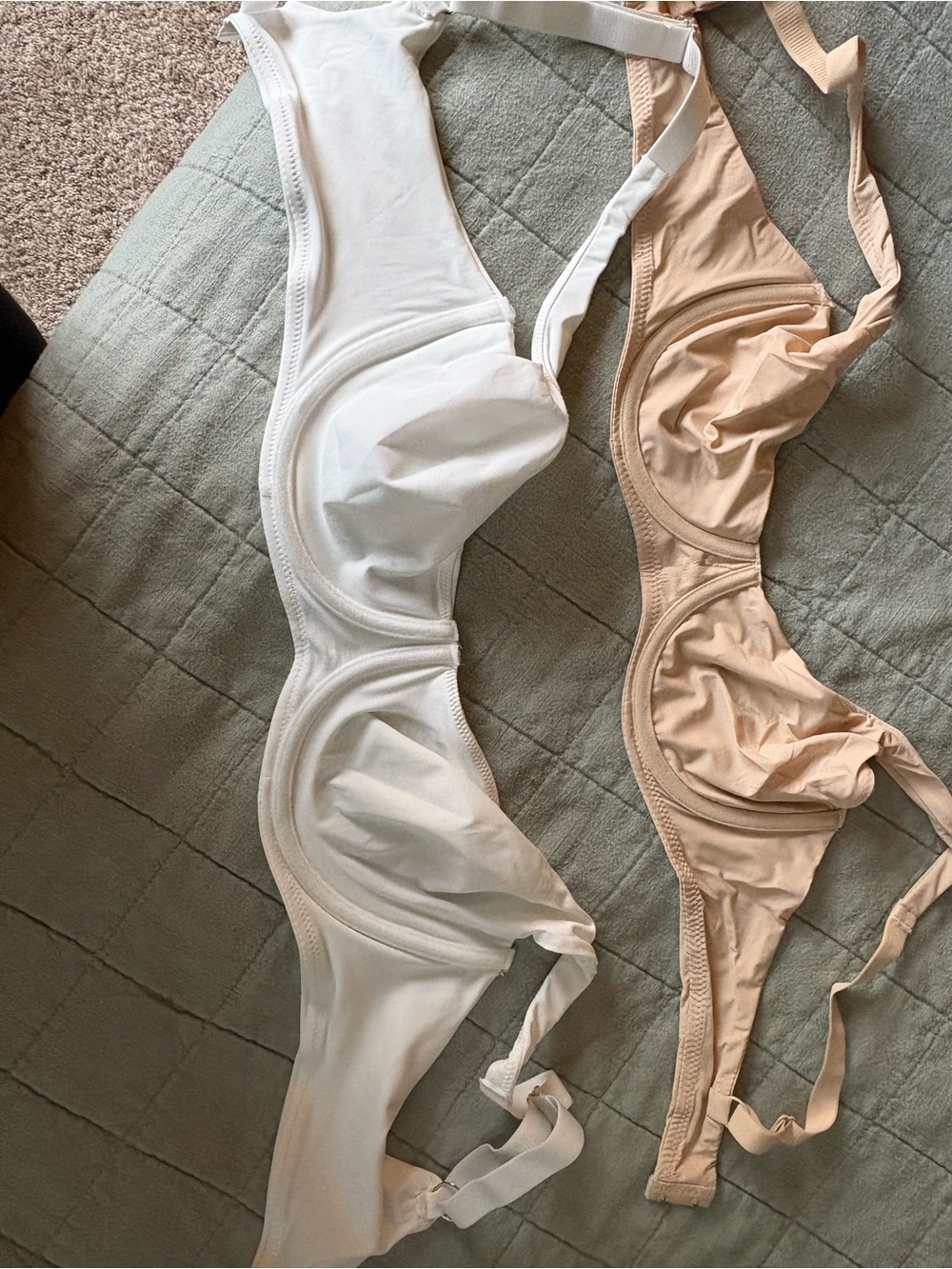 Smooth Underwire Bra in White and Nude — Everyday Support